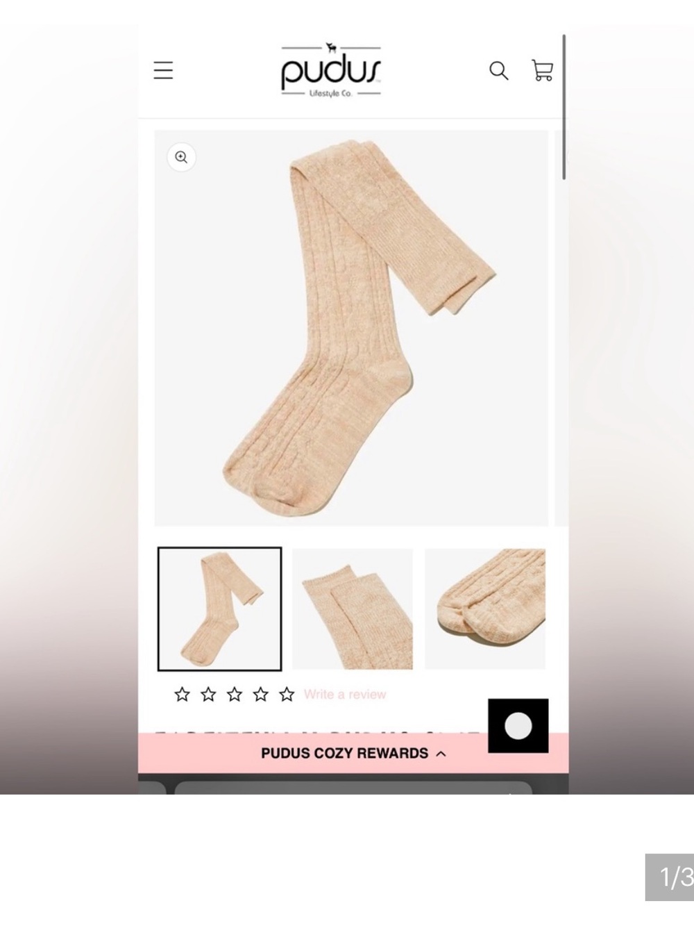 Pudus Women's Cable-Knit Knee-High Socks — Cream